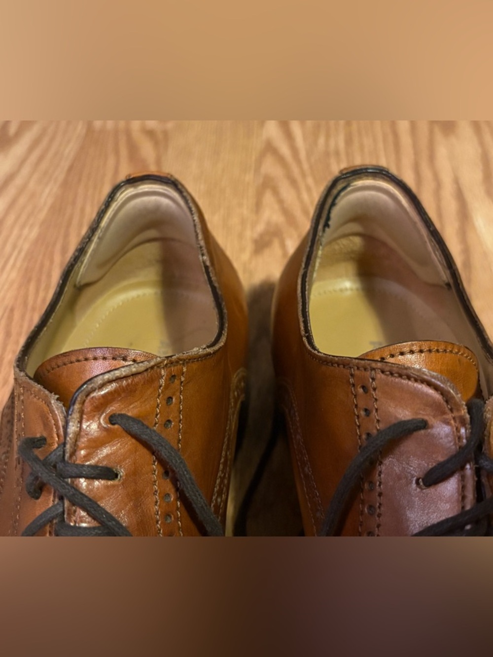 Antonio Maurizi Men's Brown Italian Leather Wingtip Oxford Shoes — 11 - Picture 6 of 7